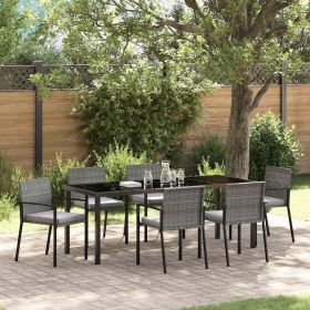 Garden Dining Set 6 pcs Grey Powder-Coated Steel