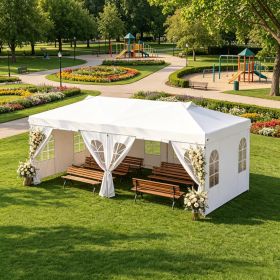 10x20 FT Pop up Canopy Tent with 6 Sidewalls Adjustable Height Outdoor Shelter