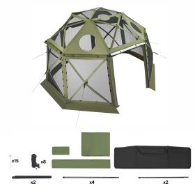 Pop up Gazebo Screen Tent, 13 x 13 ft, 13-Sided Spherical Camping Canopy Tent with Removable Top & Carry Bag, Quick-Set & Bite-Proof