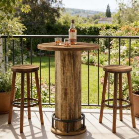 Bar Table with 2 Barstools, Pub Cocktail Table Bar Table with Chairs