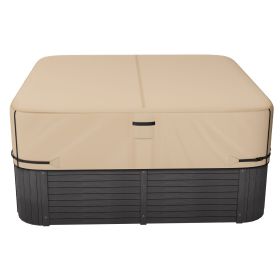 Outdoor Hot Tub Cover, 95 x 95 x 20 Inch Weatherproof and Waterproof Hot Tub Cover Protector, 600D Heavy Duty Oxford Fabric and 950N Tearing Stre
