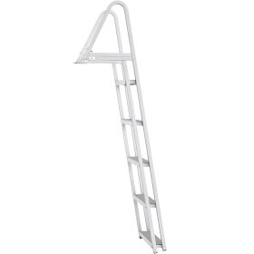 Removable Dock Ladder 5 Steps, 350 lbs Load Capacity, Pontoon Boat Ladder with 4'' Wide Step & Nonslip Design for Ship/Lake/Pool/Marine Boarding