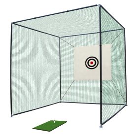 10X10X10FT Golf Practice Net Cage with Metal Frame Hitting Net Kit