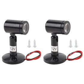 2PCS Mini LED Spot Lights Indoor DC 12V Rotatable LED Accent Spotlight For Jewelry Showcase Display Cabinet Bedside Boat (Option: Default)