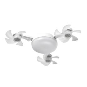 Ceiling Fan With Light And Remote E26 E27 3 Speeds 3 Colors 2 Timers Quiet Foldable Modern LED Fan Light For Living Room Bedroom 3 Heads (Option: Default)