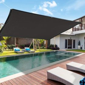 Rectangular Sunshade - Large Outdoor Sunshade for Courtyards, Gardens, and Swimming Pools - HDPE Fabric, Waterproof, Easy to Install (Color: Black)