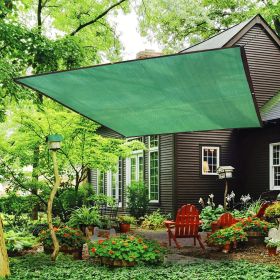 Rectangular Sunshade - Large Outdoor Sunshade for Courtyards, Gardens, and Swimming Pools - HDPE Fabric, Waterproof, Easy to Install (Color: Green)