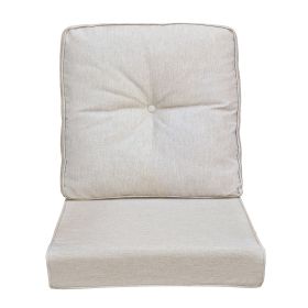 Outdoor Deep Seat Cushion Set, Waterproof & Fade Resistant Patio Chair Replacement Cushions for Outdoor Furniture, 1 Back & 1 Seat Cushion (Color: Khaki)