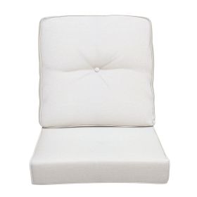 Outdoor Deep Seat Cushion Set, Waterproof & Fade Resistant Patio Chair Replacement Cushions for Outdoor Furniture, 1 Back & 1 Seat Cushion (Color: Beige)