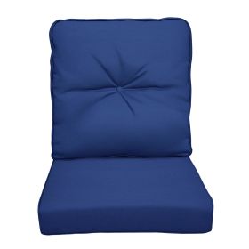 Outdoor Deep Seat Cushion Set, Waterproof & Fade Resistant Patio Chair Replacement Cushions for Outdoor Furniture, 1 Back & 1 Seat Cushion (Color: Navy Blue)