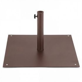 25 Inch Square Patio Umbrella Base 42 LBS Weighted (Color: Brown)