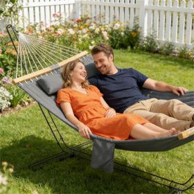 Outdoor hammock, double hammock, outdoor swing, (Color: Gray)
