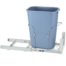 Pull-Out Trash Can, 35L Single Bin, Under Mount Kitchen Waste Container with Slide, Handle and Door Mounting Kit (Trash Can Capacity: 35 L, Number of Trash Cans: Single Bin)